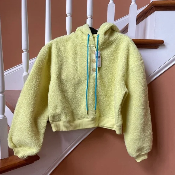 Anthropologie NWT vibrant fleece hoodie, Sz X-Sm, super fun! Crop style. - Picture 11 of 14